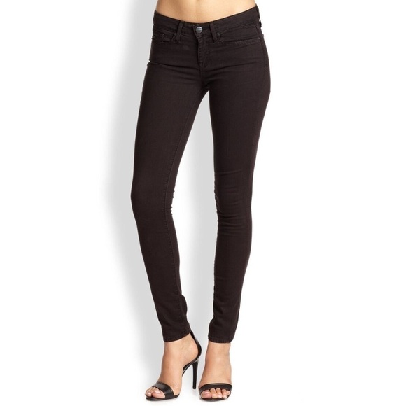 Vince Coastal Black Mid Rise Stretch Cotton Skinny Jeans DV133B-2096 EUC Sz 28 - Picture 1 of 8